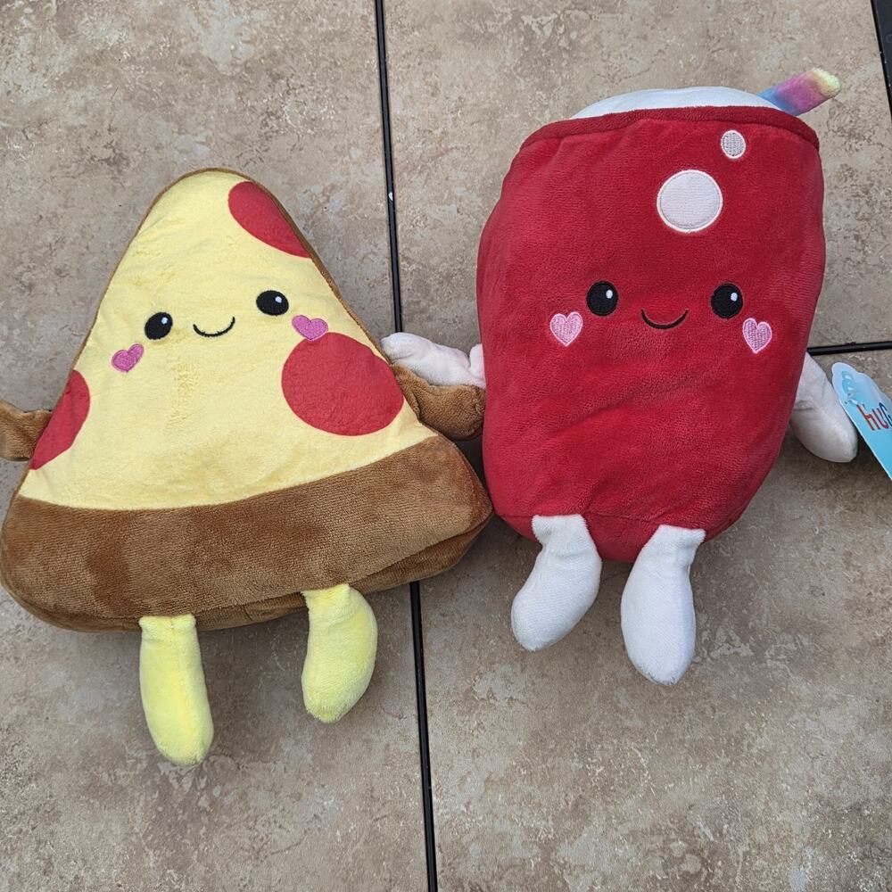 Walgreens Hug Me Stuffed Plush Pizza and Soda Pop Toy 12" Valentine's Day